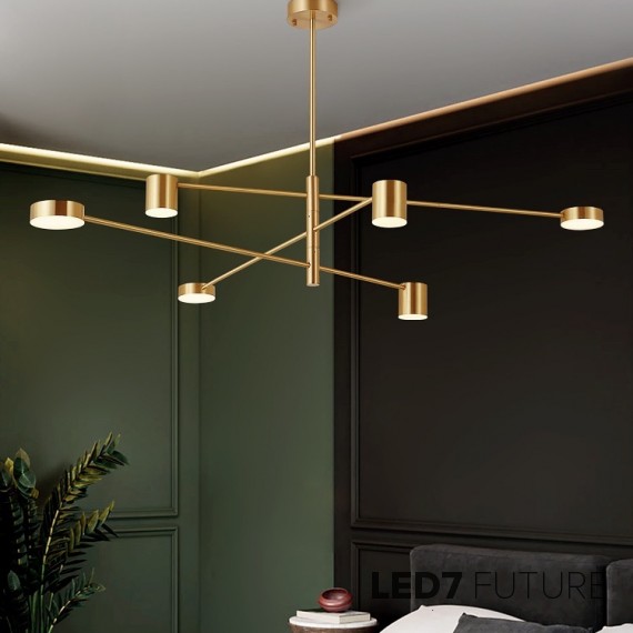 Loft Industry Modern - Brass Button Chandelier